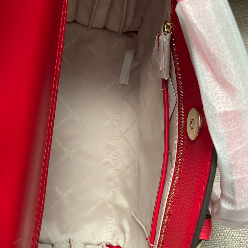 SOLD MICHAEL KORS Zoe Medium Pebbled Leather Satchel new with tags - Picture 11 of 13